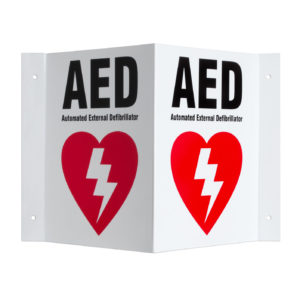 3 Way AED Wall Sign