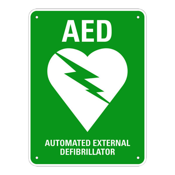 Defibtech Green AED Flat Wall Sign